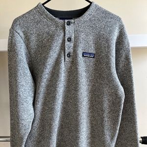 Men's Patagonia Better Sweater Fleece Henley Pullover Medium M Grey Gray